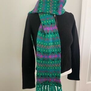 Vintage Colorful Knit Scarf